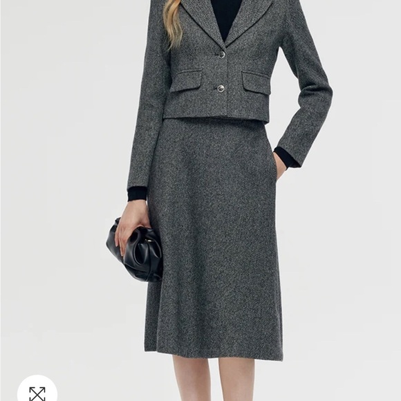 Ralph Lauren Grey Wool Maxi Skirt - Picture 1 of 8